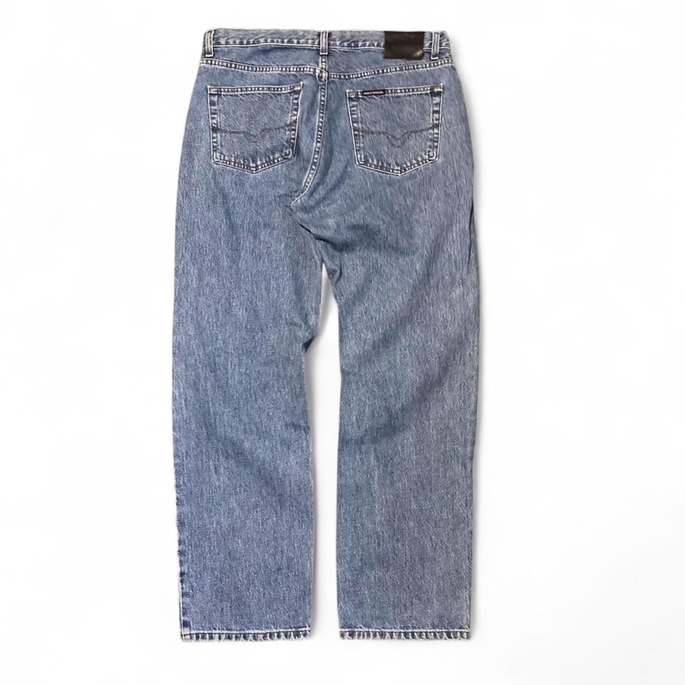 Harley Davidson mid blue washed denim jeans straight cut Vtg Mexico 36/32